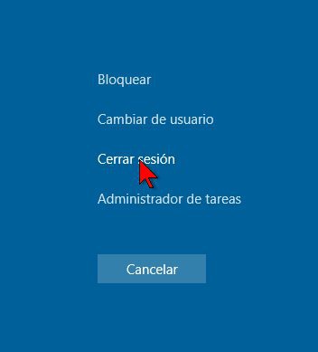cerrar sesion windows 10